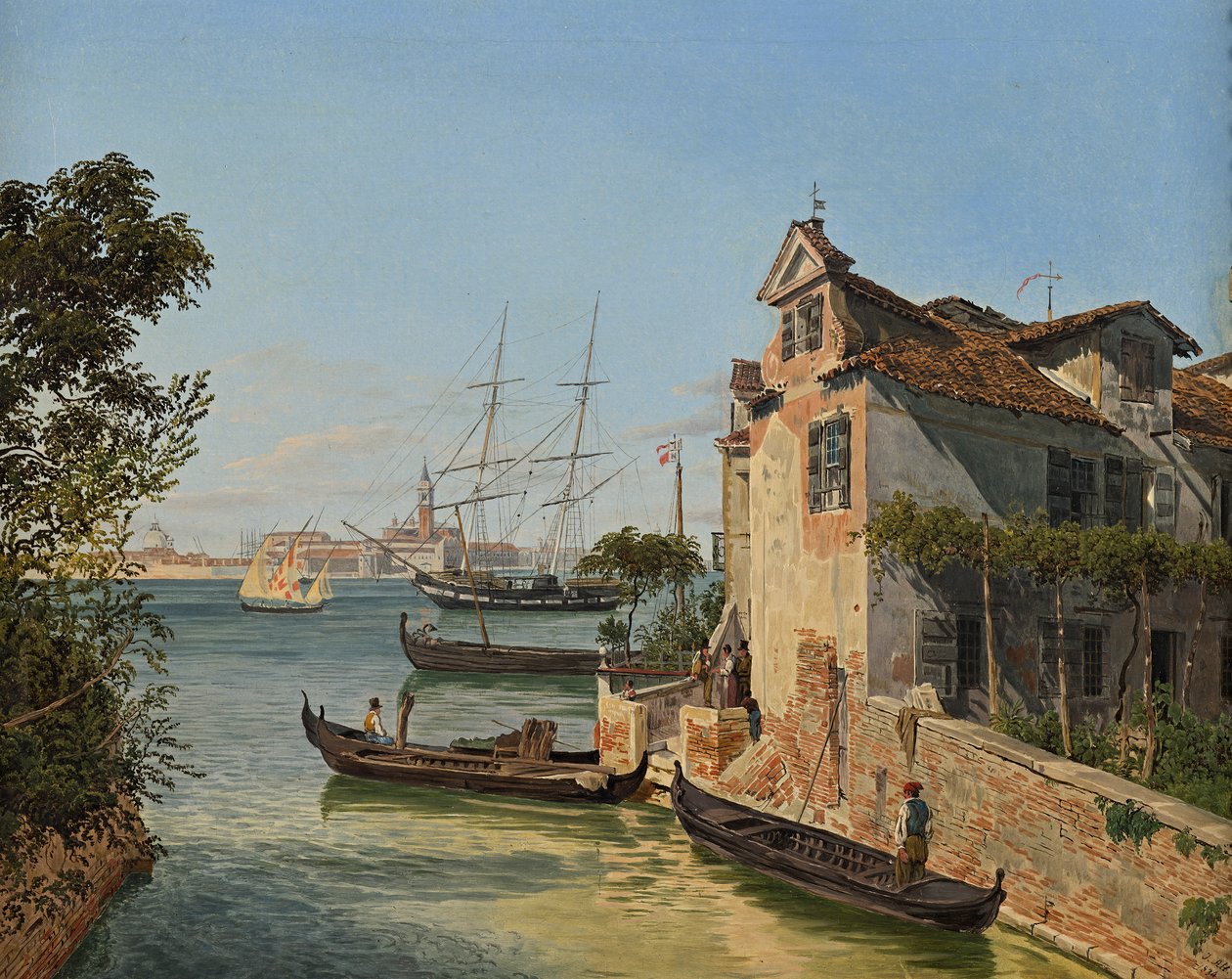 Uitzicht op San Giorgio Maggiore in Venetië door Jakob Alt