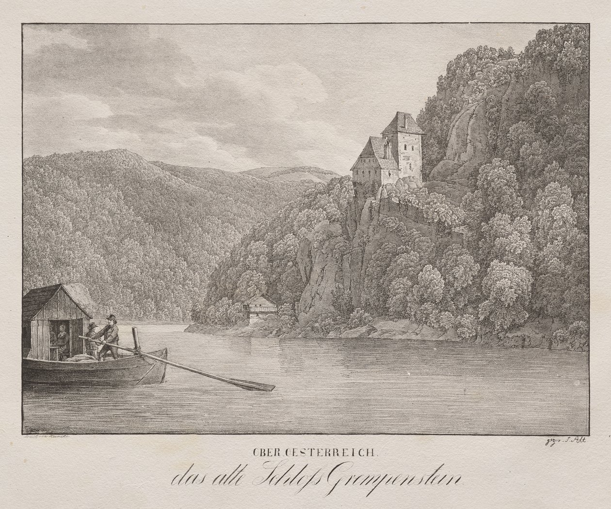 Neder-Oostenrijk, het oude kasteel Grempenstein door Jakob Alt