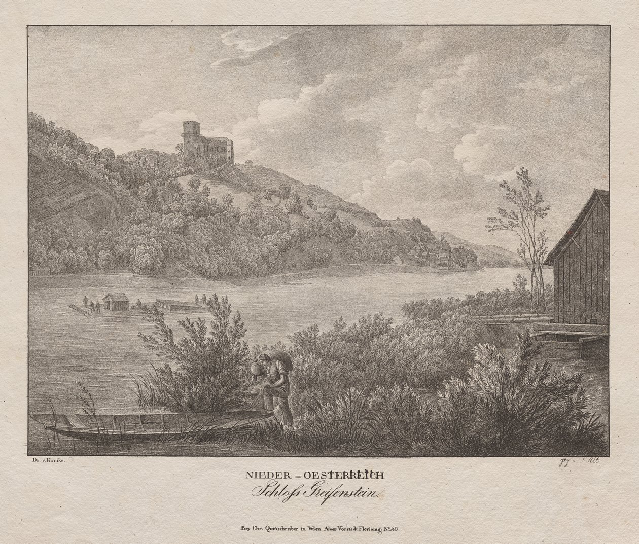 Neder-Oostenrijk, kasteel Greifenstein door Jakob Alt