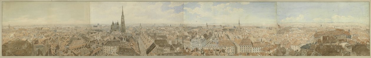 Panorama van Wenen vanaf de koepel van de Sint-Pieterskerk door Jakob Alt