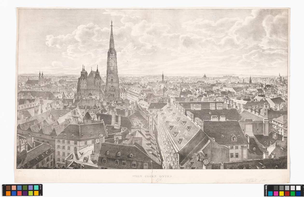 Panorama van Wenen in oostelijke richting, gezien vanaf de Sint-Pieterskerk door Jakob Alt
