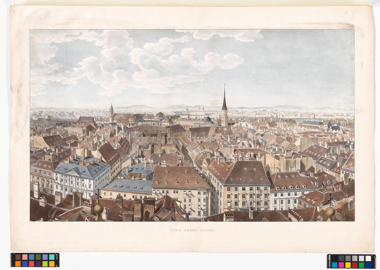 Panorama van Wenen in zuidelijke richting, gezien vanaf de Sint-Pieterskerk door Jakob Alt