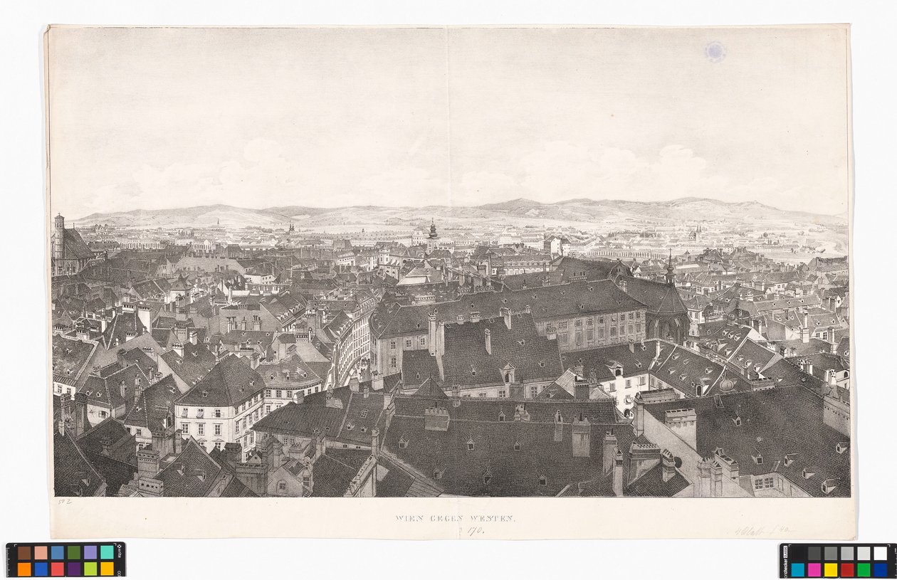Panorama van Wenen in westelijke richting, gezien vanaf de Sint-Pieterskerk door Jakob Alt