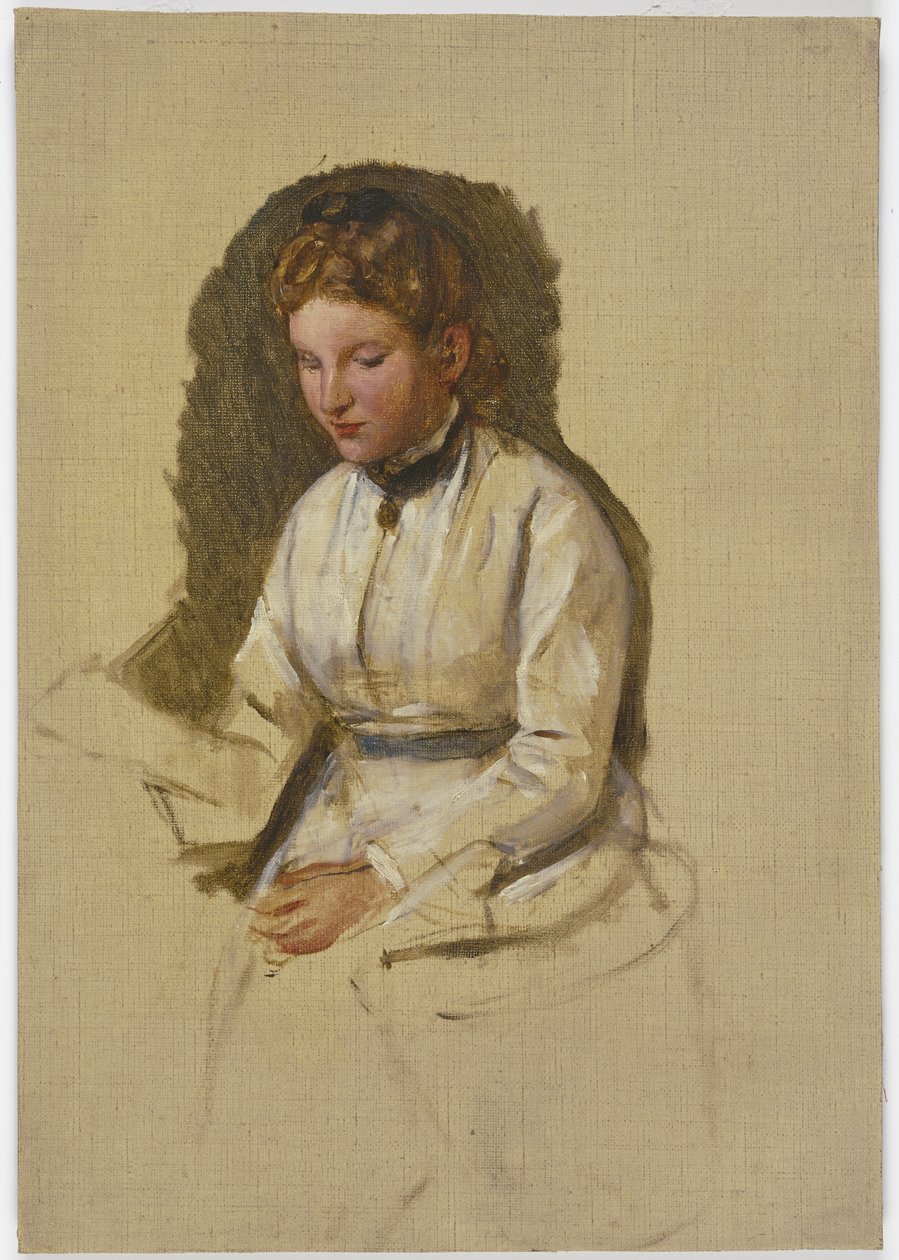 Jong meisje in witte blouse door Jakob Becker