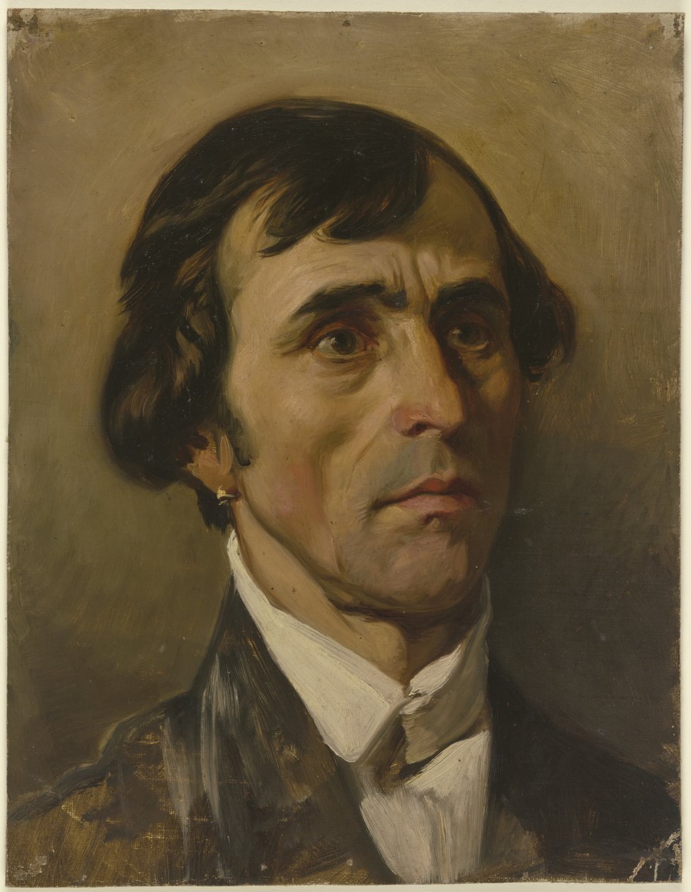 Portretstudie van een man door Jakob Becker