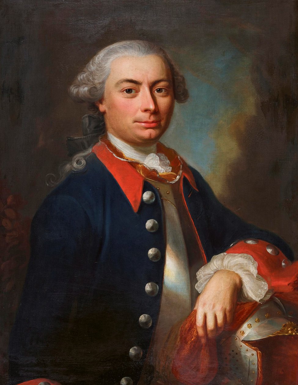 Portrait of Friedrich von Luternau (1727-1797). door Jakob Emanuel Handmann