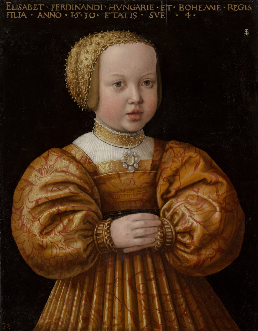 Portret van Elisabeth van Oostenrijk op vierjarige leeftijd, 1530 door Jakob Seisenegger