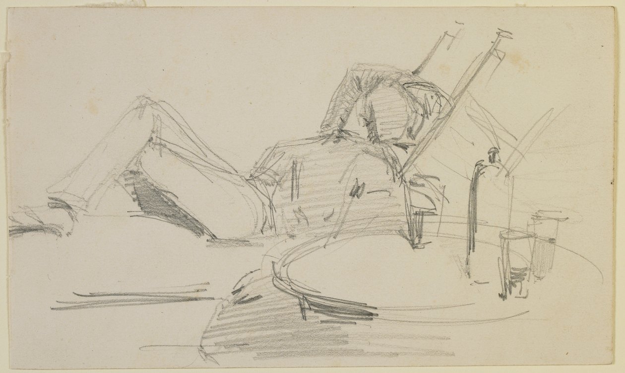 Een man liggend op een bed, 1858 door James Abbott McNeill Whistler