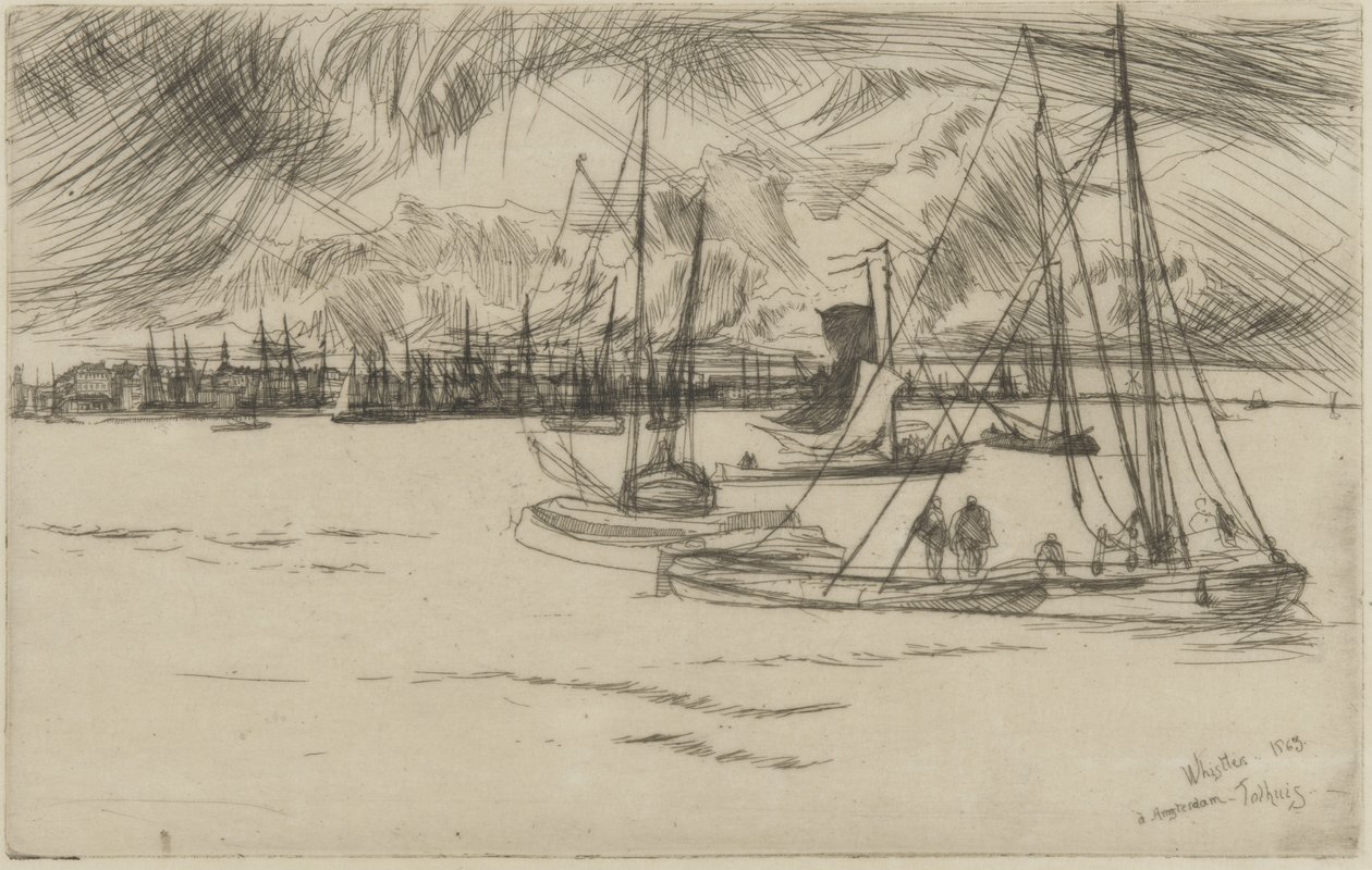 Amsterdam vanaf het Tolhuis, 1863 door James Abbott McNeill Whistler
