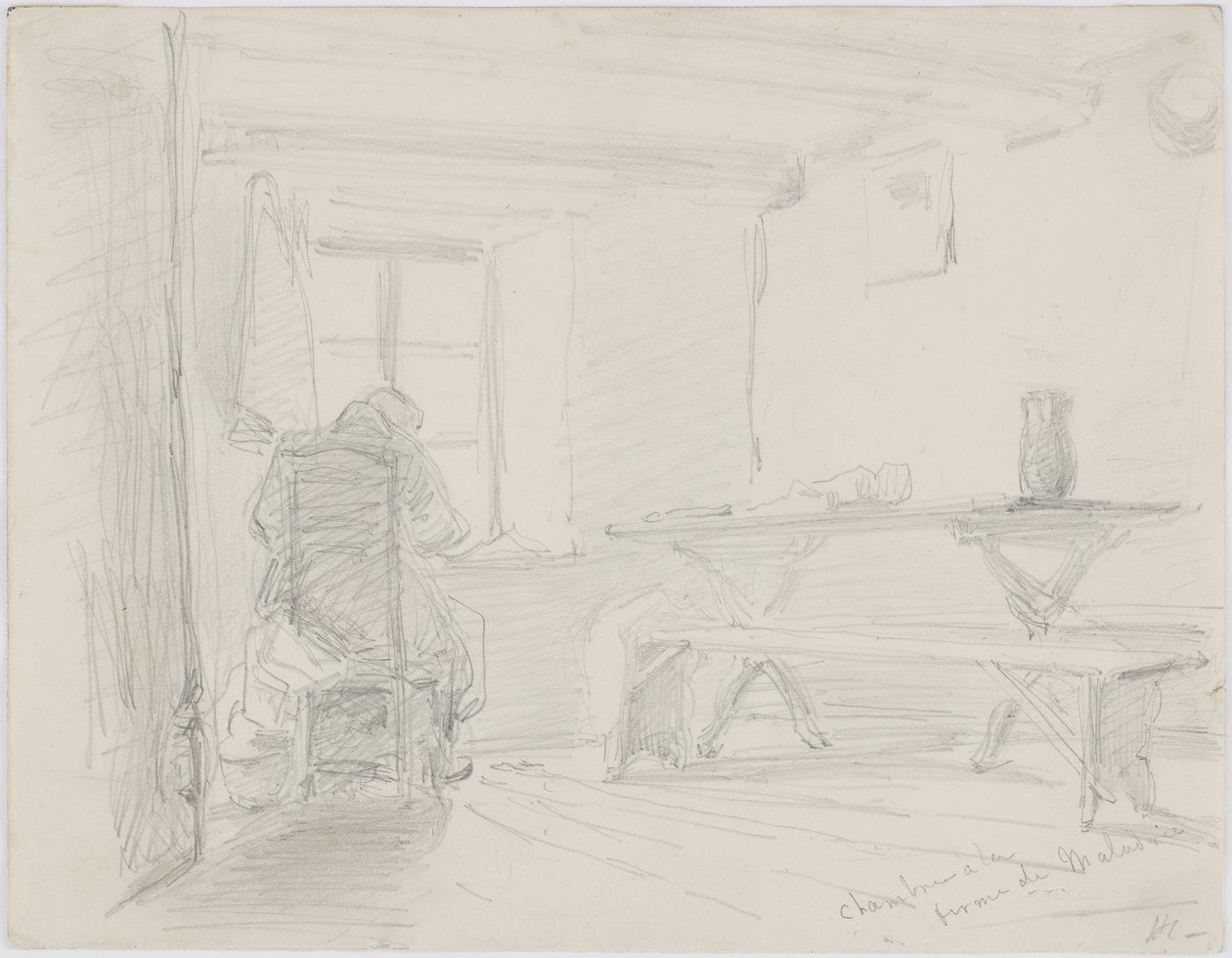 Kamer in de boerderij van Maladrie, c.1861 door James Abbott McNeill Whistler