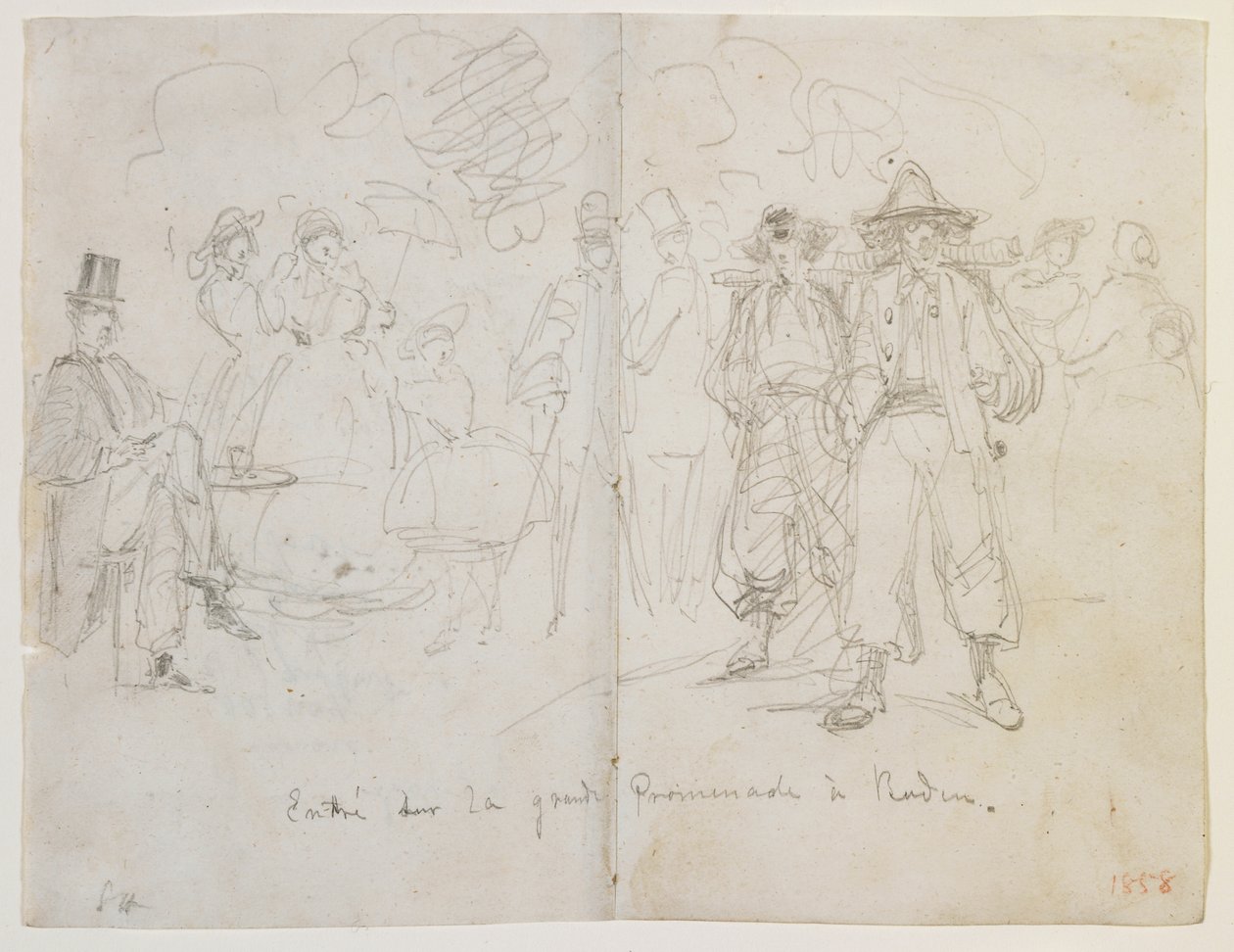 Ingang van de Grande Promenade in Baden, 1858 door James Abbott McNeill Whistler