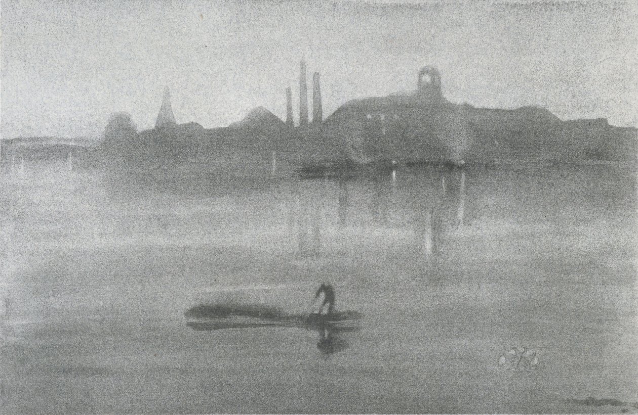 Nocturne: De rivier bij Battersea door James Abbott McNeill Whistler