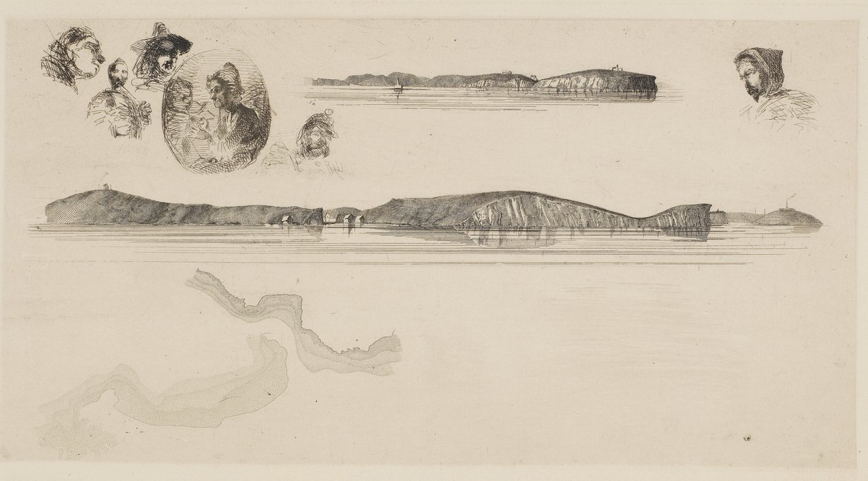 Schetsen op de Coast Survey Plaat, 1854-55 door James Abbott McNeill Whistler
