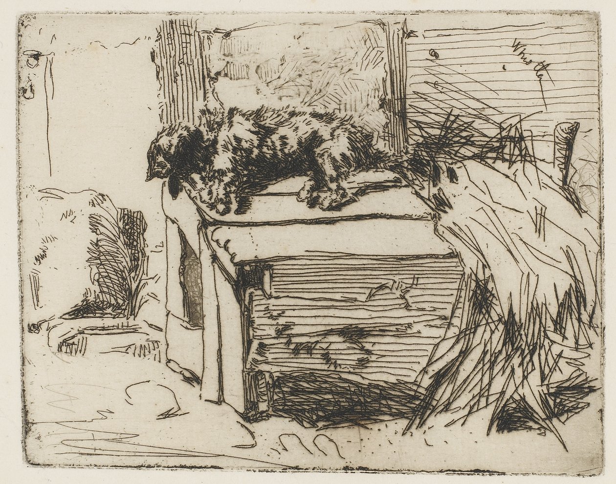 De hond op de kennel, 1858 door James Abbott McNeill Whistler