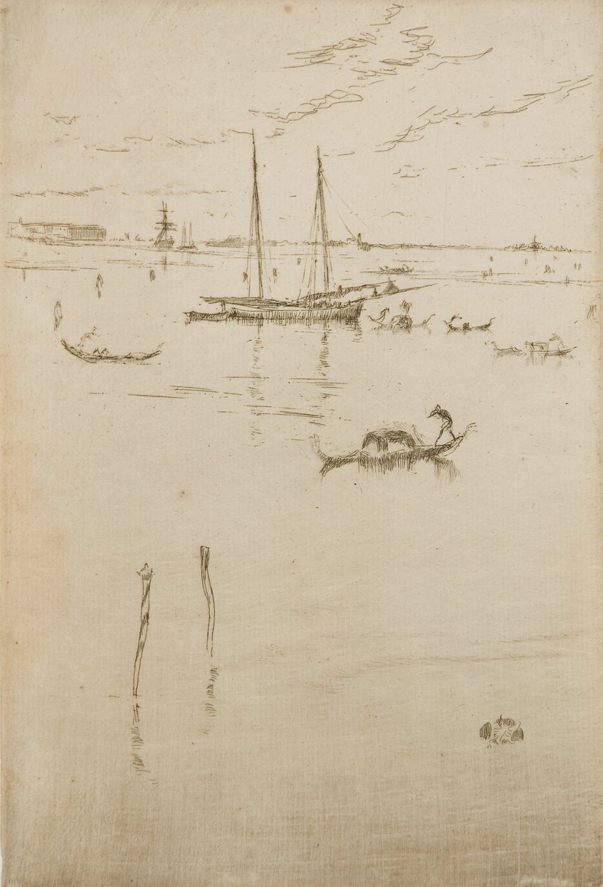 De kleine lagune, uit de Twaalf etsen, ook bekend als de Eerste Venetië Set door James Abbott McNeill Whistler