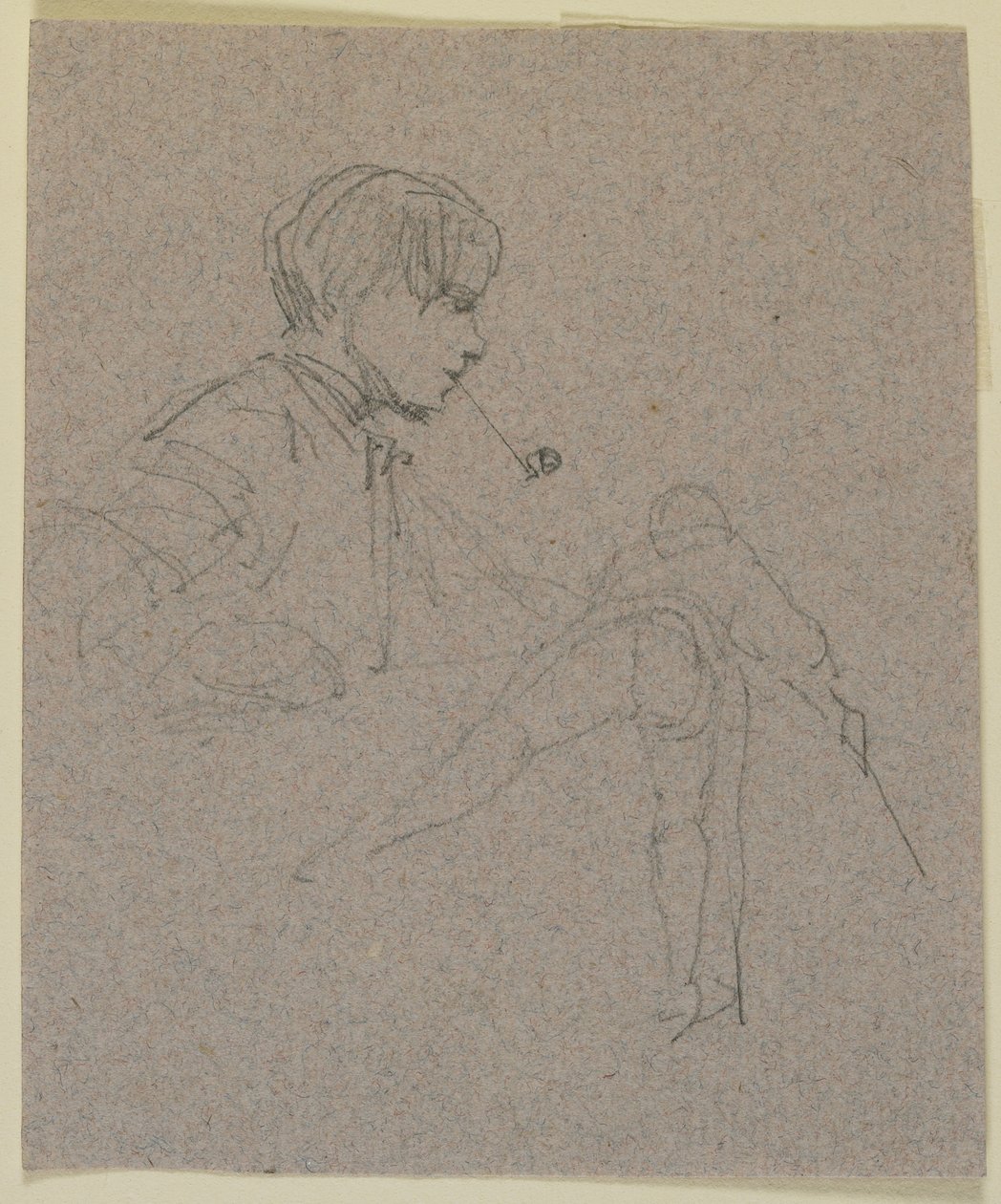 Jonge man die een pijp rookt door James Abbott McNeill Whistler