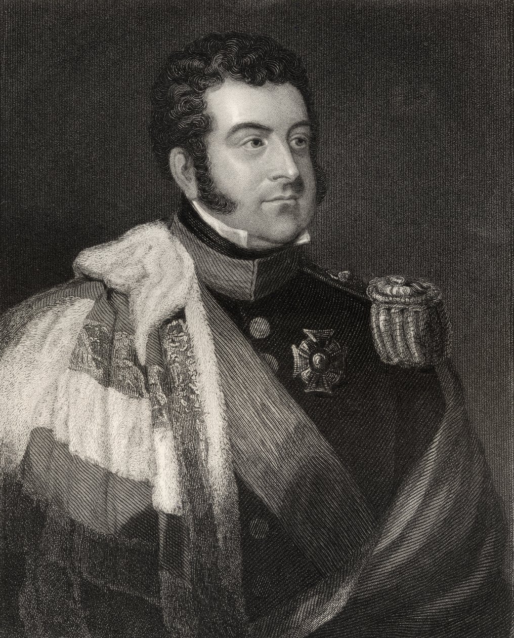George Augustus Frederick Fitzclarence, 1e Graaf van Munster, gegraveerd door W.H. Cook, uit 