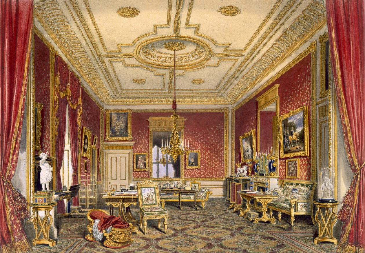 De privé zitkamer van de koningin, Windsor Castle, 1838 door James Baker Pyne