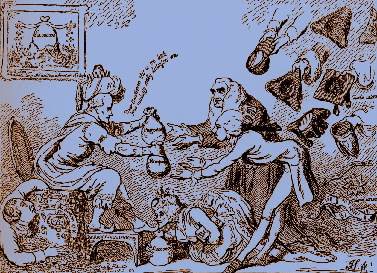 Rijkdom van Indiase Nabobs - karikatuur door Gillray door James Gillray