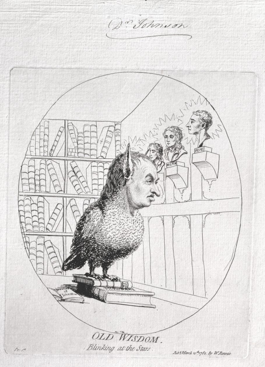 Oude Wijsheid: Knipperend naar de Sterren, gepubliceerd in 1782 door James Gillray