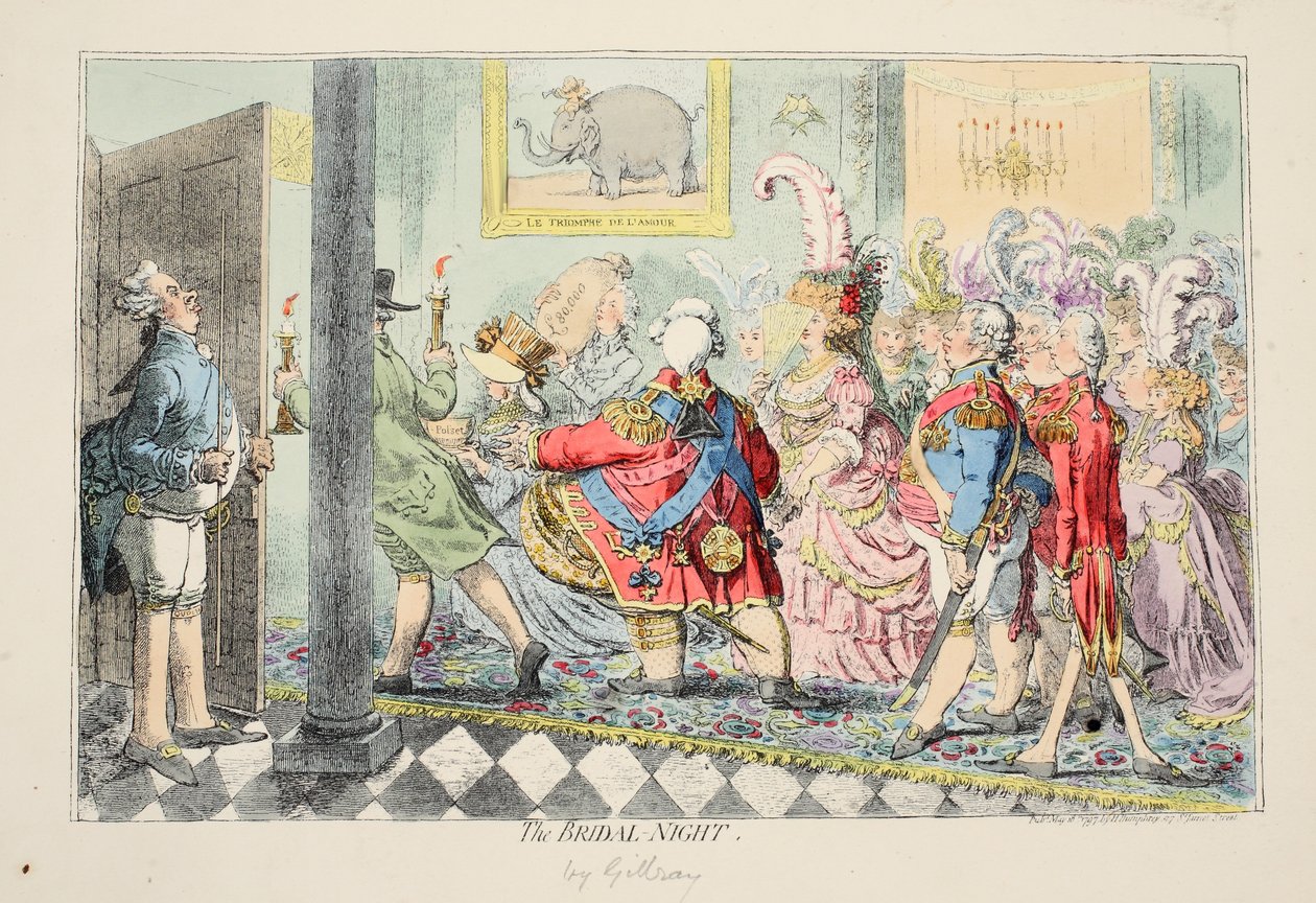 De Bruidsnacht, 1797 door James Gillray