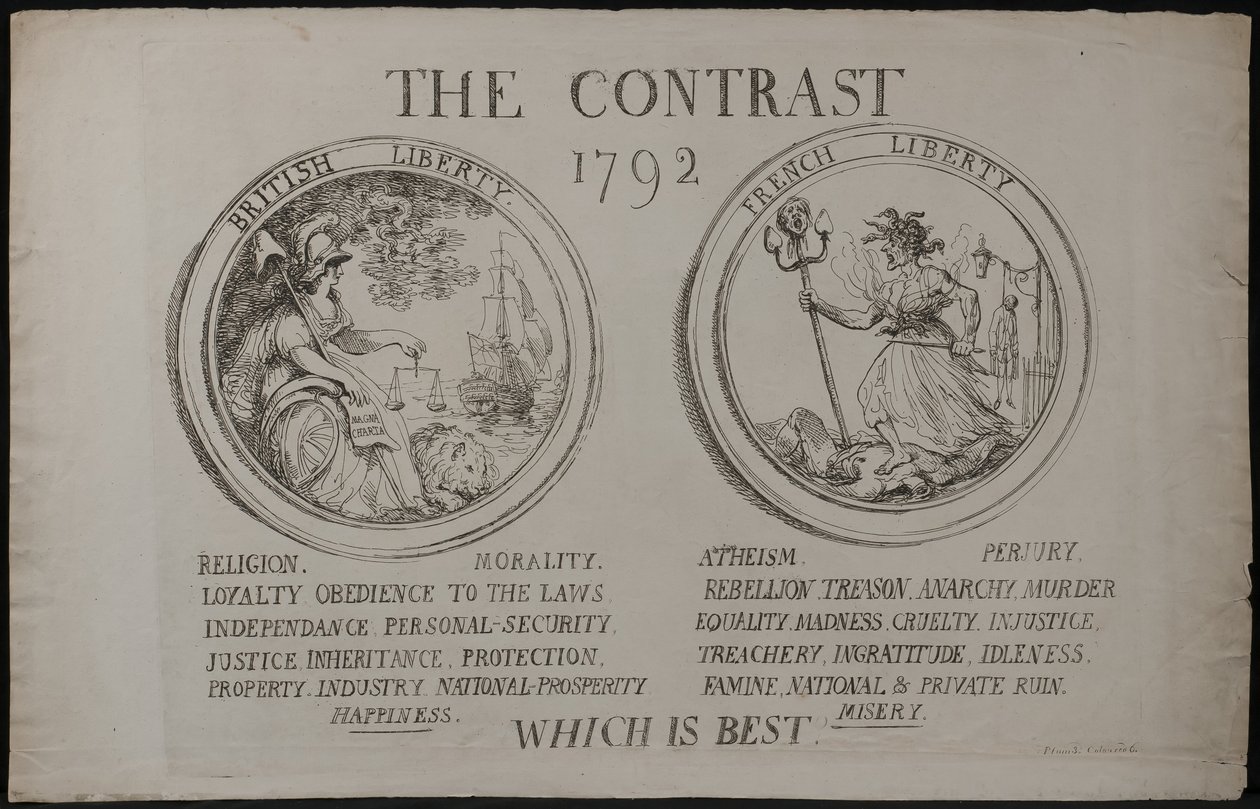 Het contrast, 1792 door James Gillray