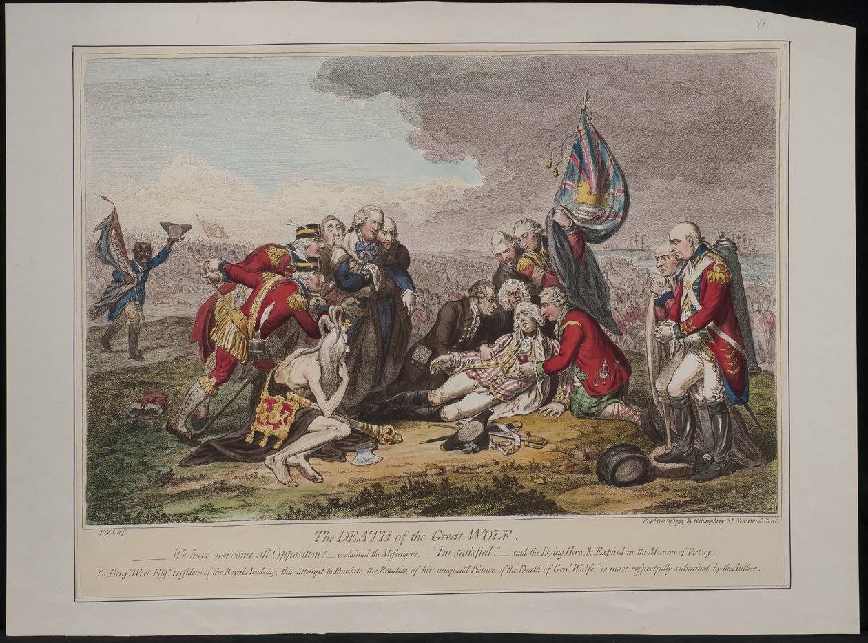 De Dood van de Grote Wolf door James Gillray