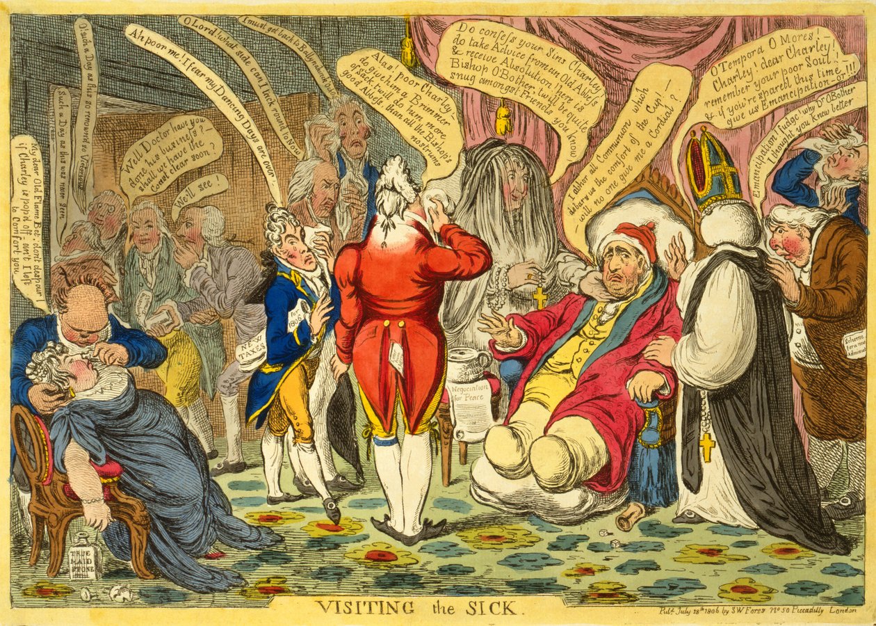 Bezoek aan de zieken, gepubliceerd 18 juli 1806 door James Gillray