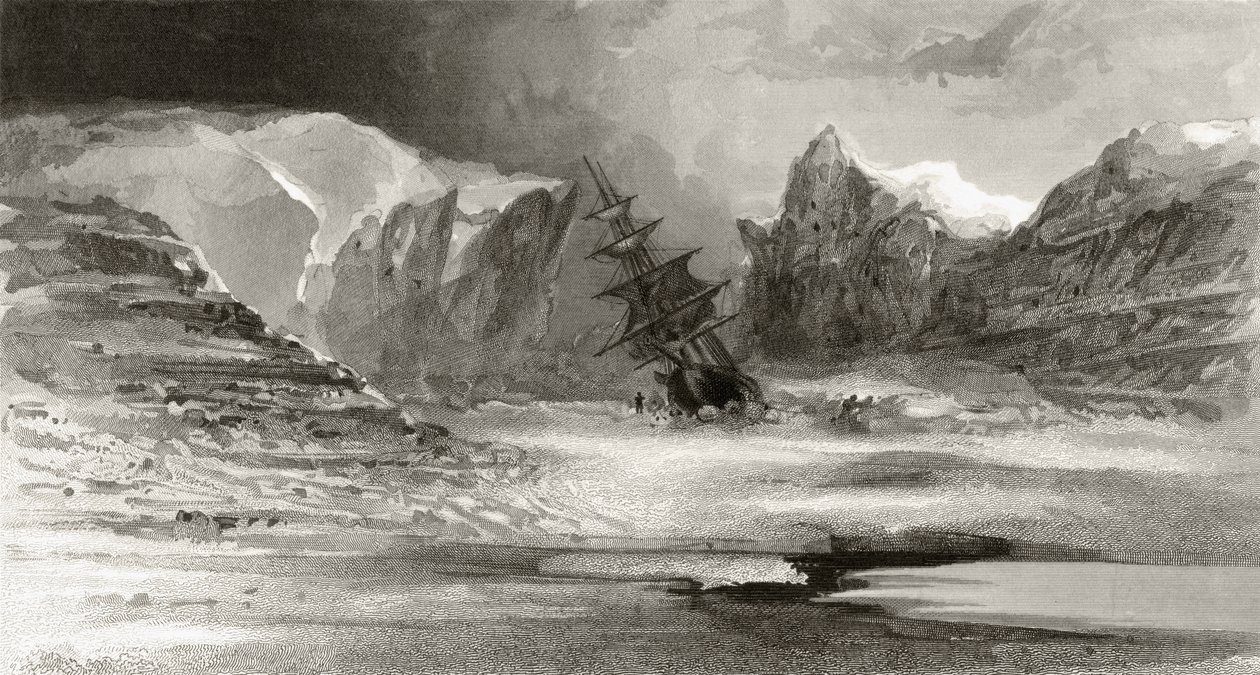 De Nip bij Kaap Cornelius Grinnell, Forge Bay, gegraveerd door A.W. Graham, uit 