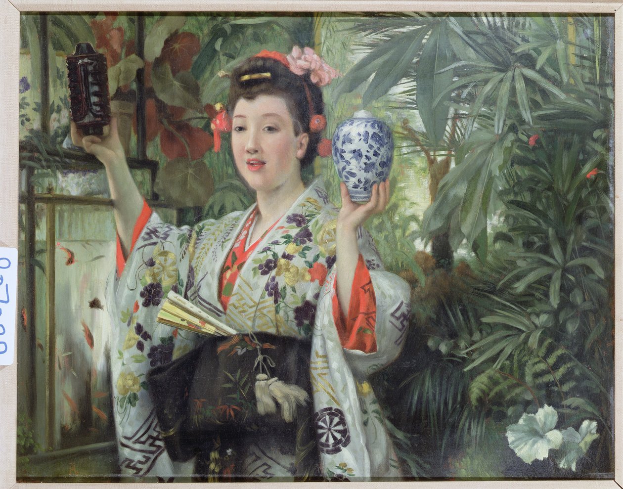 De Japanse vaas, c.1870 door James Jacques Joseph Tissot