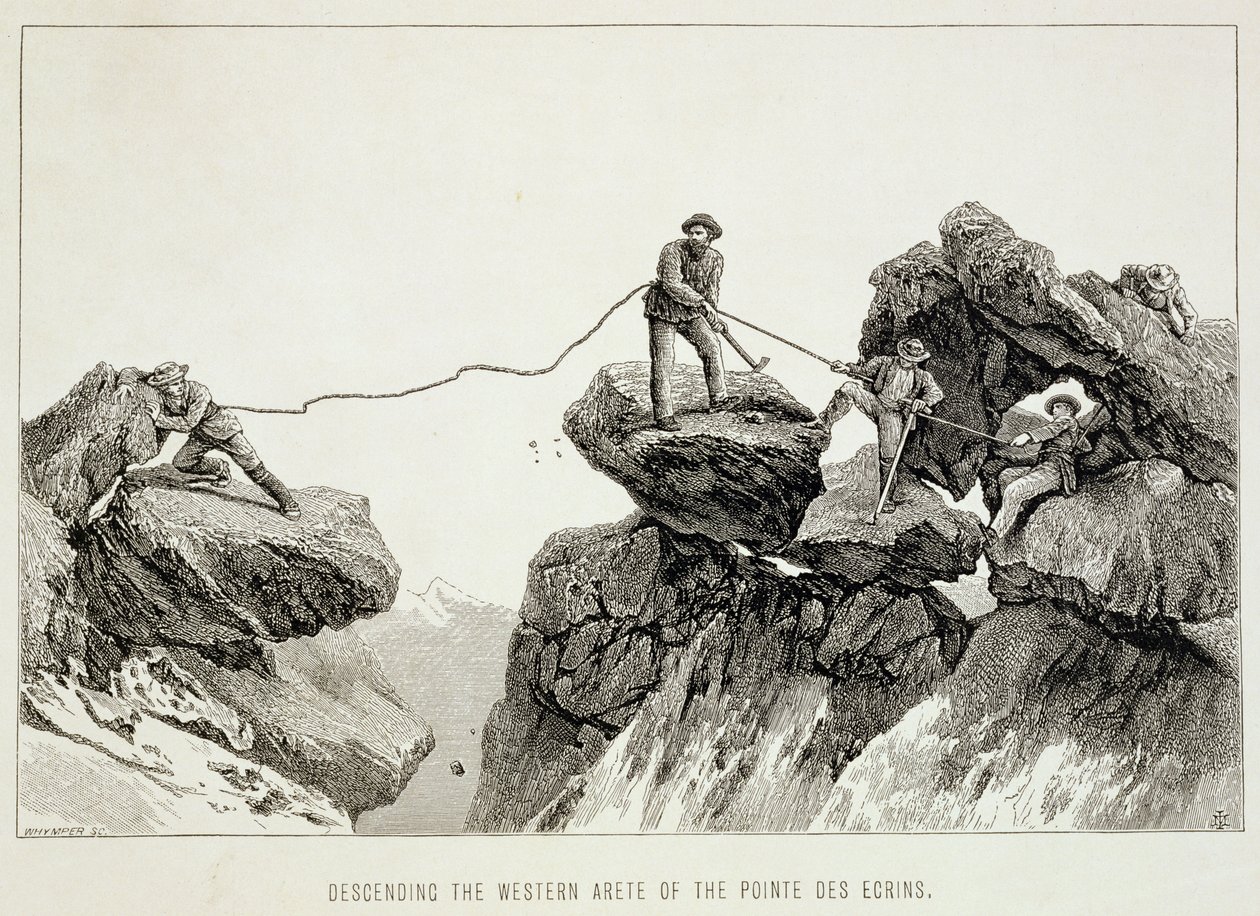 Afdaling van de westelijke arete van de Pointe des Ecrins, uit 