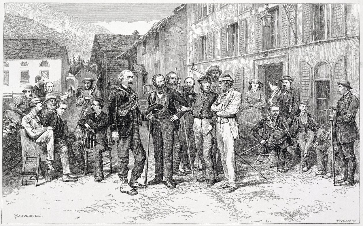 De Clubkamer van Zermatt in 1864, uit 