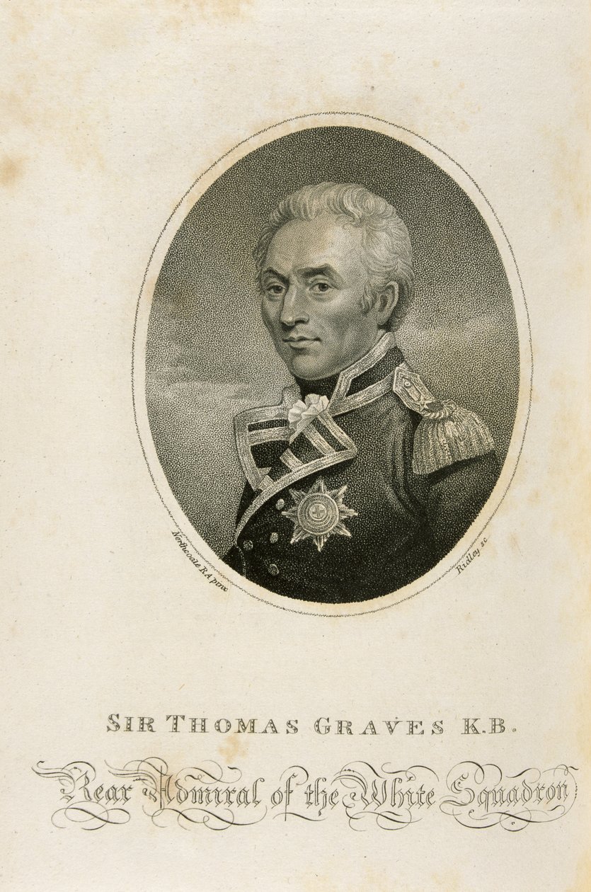 Sir Thomas Graves K.B., gegraveerd door Ridley door James Northcote