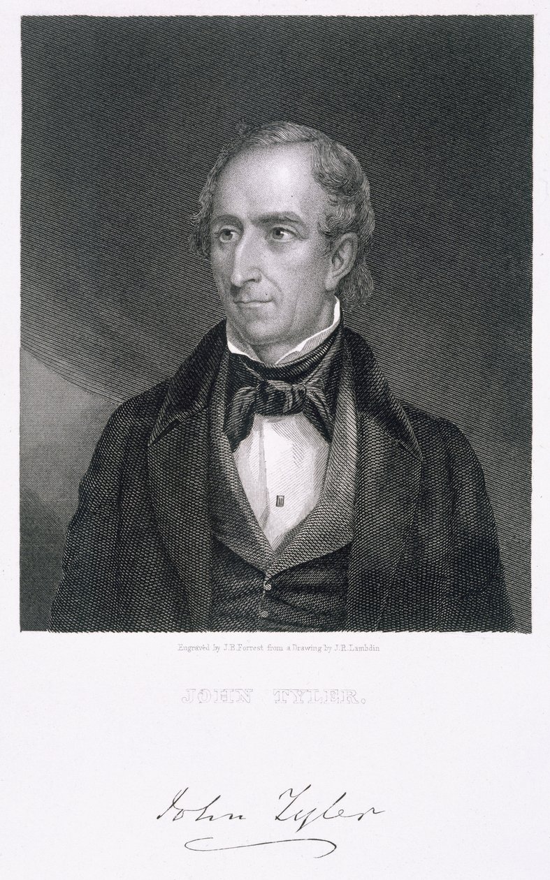 John Tyler, gegraveerd door John B. Forrest door James Reid Lambdin