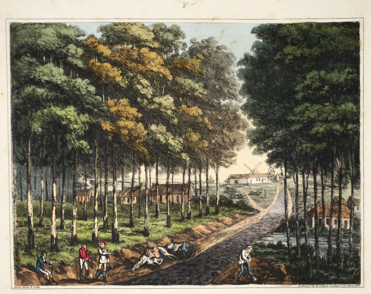 Rand van het Zoniënwoud met een verre blik op het dorp Mont St Jean door James Rouse