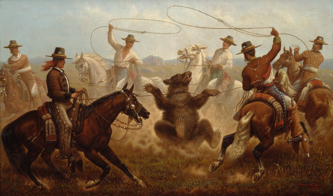 Cowboys die een beer vangen door James Walker