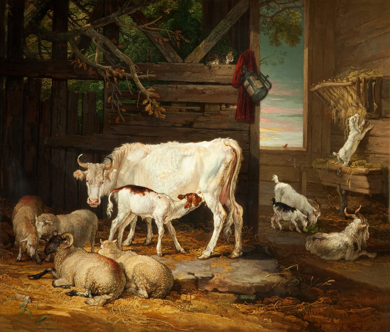 Interieur van een stal, 1810 door James Ward