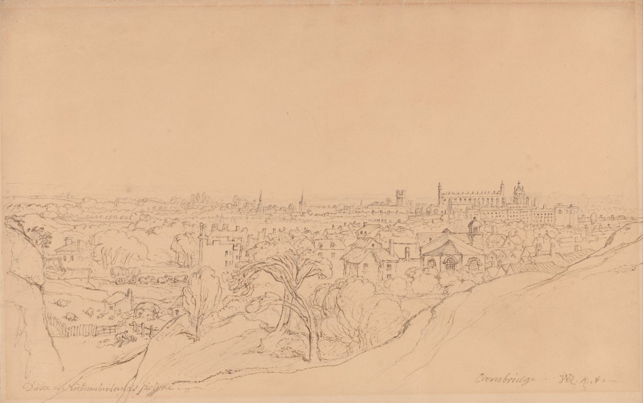 Studie voor het Uitzicht op Cambridge vanaf Castle Hill door James Ward