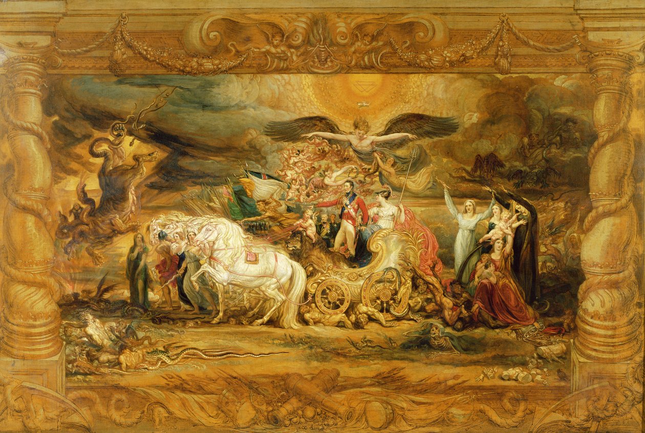 De triomf van Arthur (1769-1852) Hertog van Wellington door James Ward