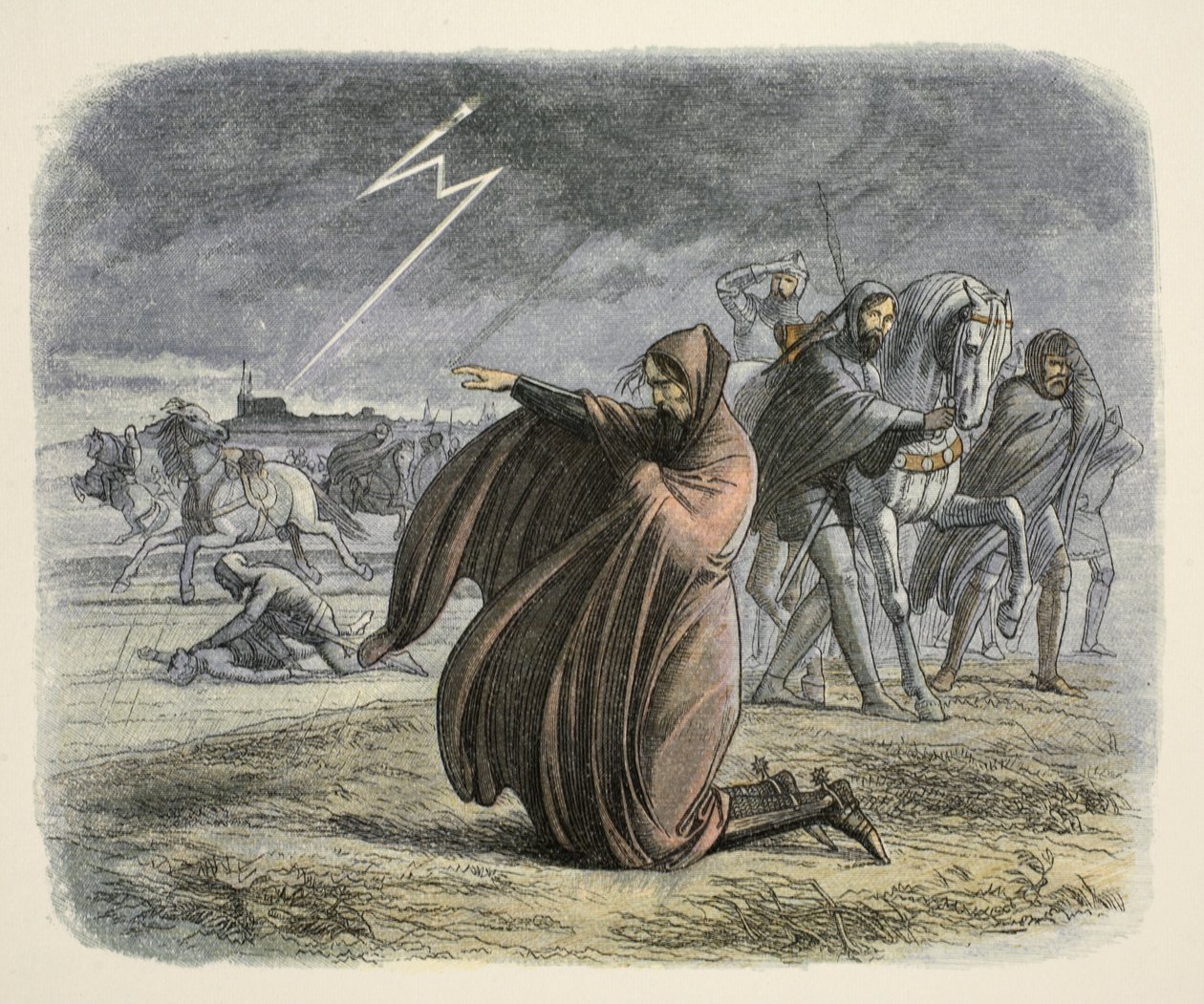 Edward III zweert dat hij vrede zal sluiten, uit A Chronicle of England BC 55 to AD 1485, pub. London, 1863 door James William Edmund Doyle