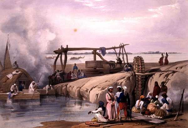 Een Scène aan de Rivier Sutledge, in de Punjab, uit 