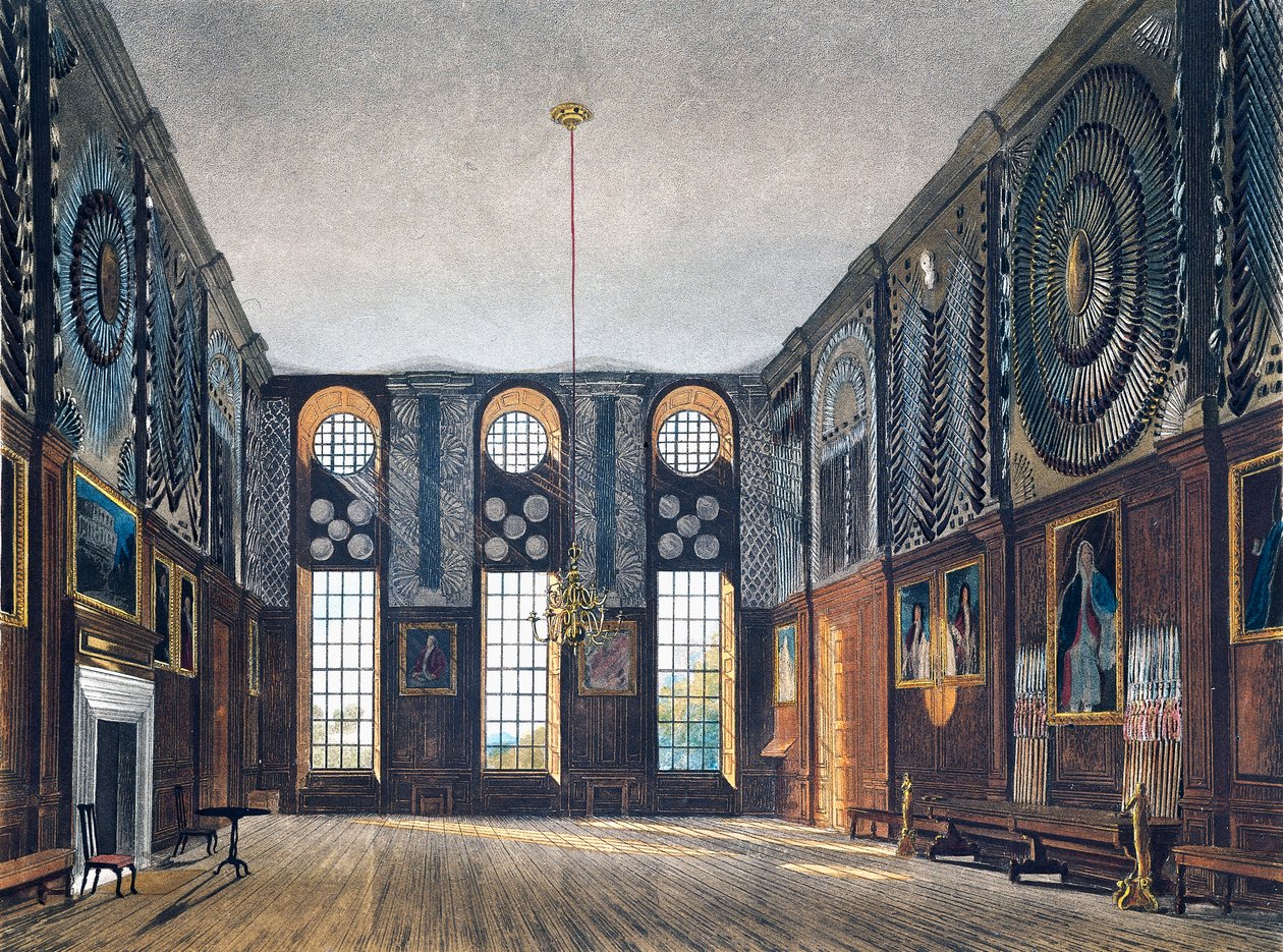 Wachtruimte, uit De Geschiedenis van de Koninklijke Residenties door James (after) Stephanoff