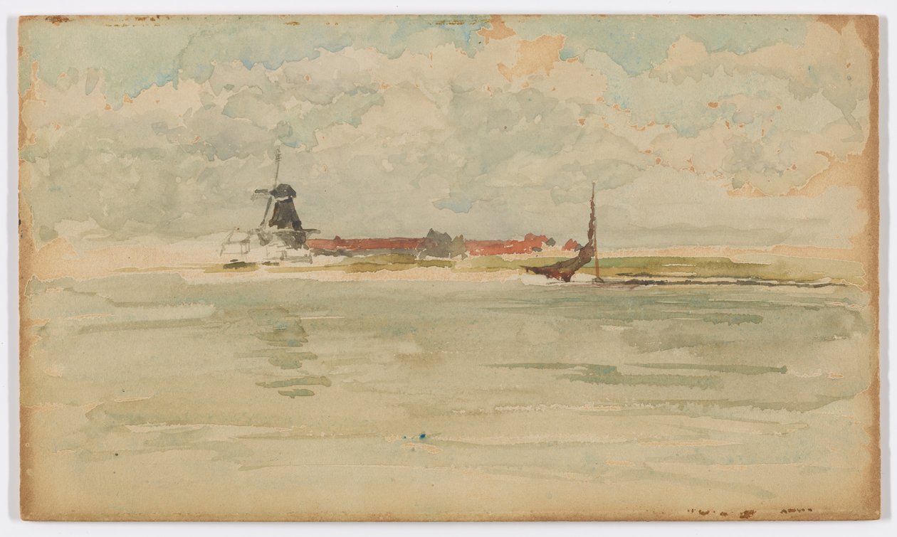 Een Kleine Rode Noot - Dordrecht door James Abbott McNeill Whistler