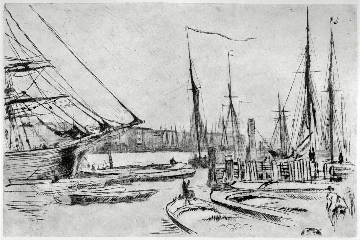 Een schets van Billingsgate, 19e eeuw 1904 door James Abbott McNeill Whistler