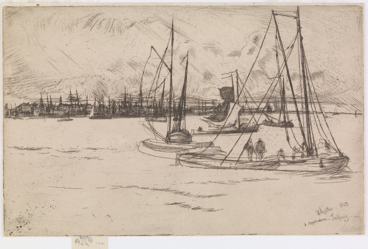 Amsterdam, vanaf het Tolhuis door James Abbott McNeill Whistler