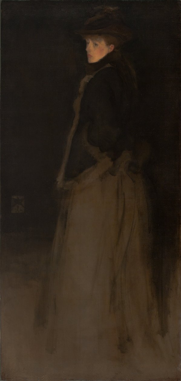 Schikking in Zwart en Bruin, de Bontjas door James Abbott McNeill Whistler