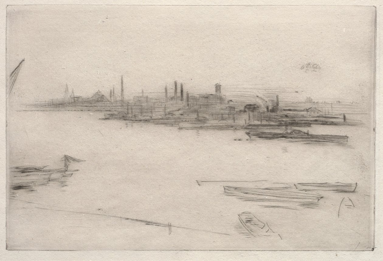 Battersea: Dageraad door James Abbott McNeill Whistler