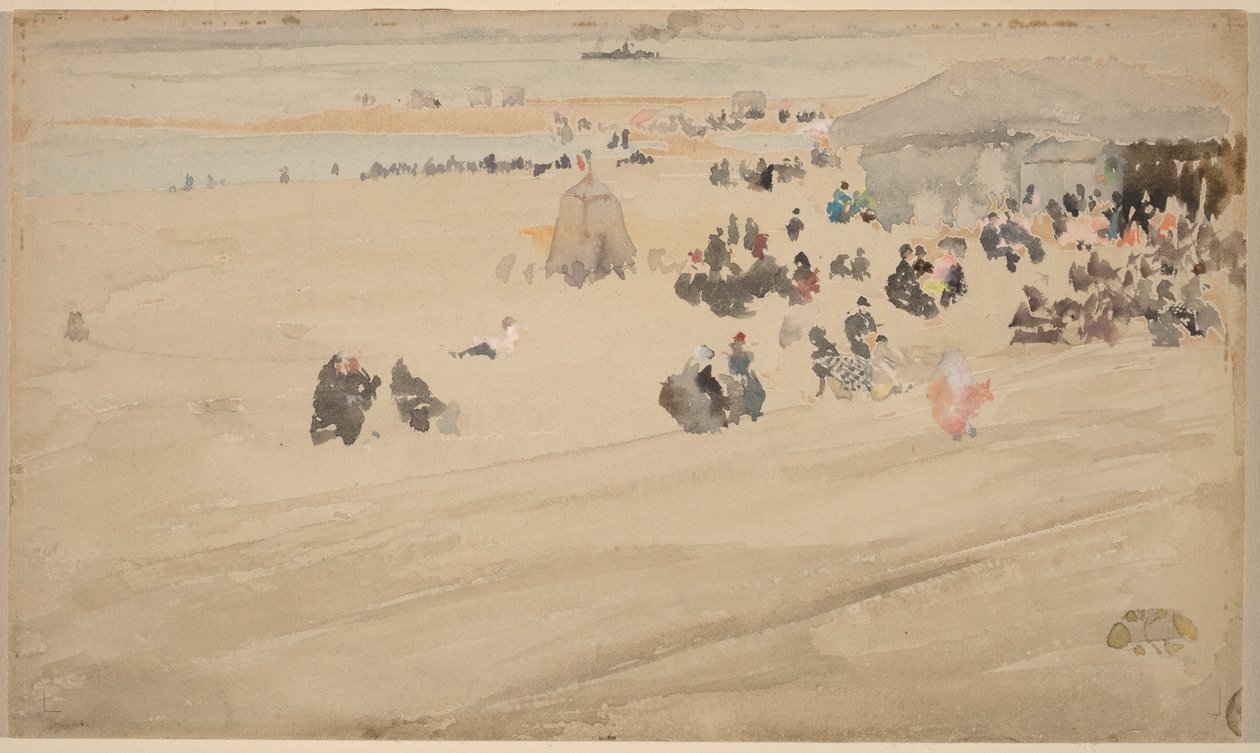 Strandgezicht, waarschijnlijk 1885 (aquarel) door James Abbott McNeill Whistler