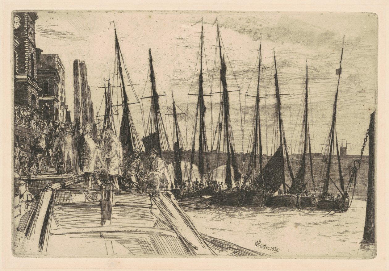 Billingsgate, 1859 door James Abbott McNeill Whistler