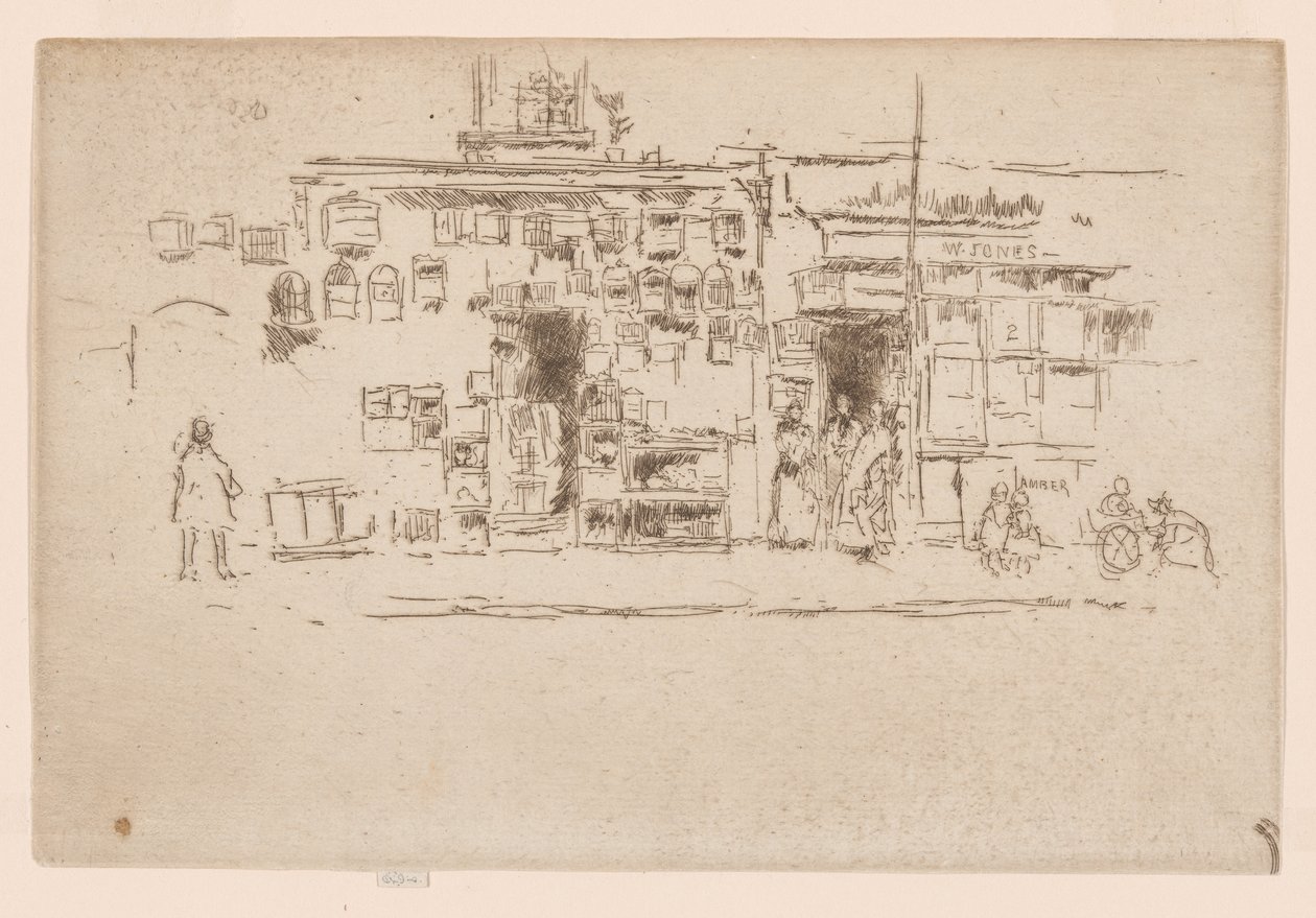Vogelkooien, Chelsea, ca. 1886-88 door James Abbott McNeill Whistler
